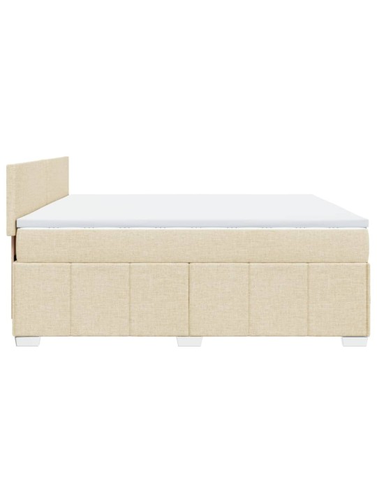 Box spring postel s matrací krémová 180x200 cm textil