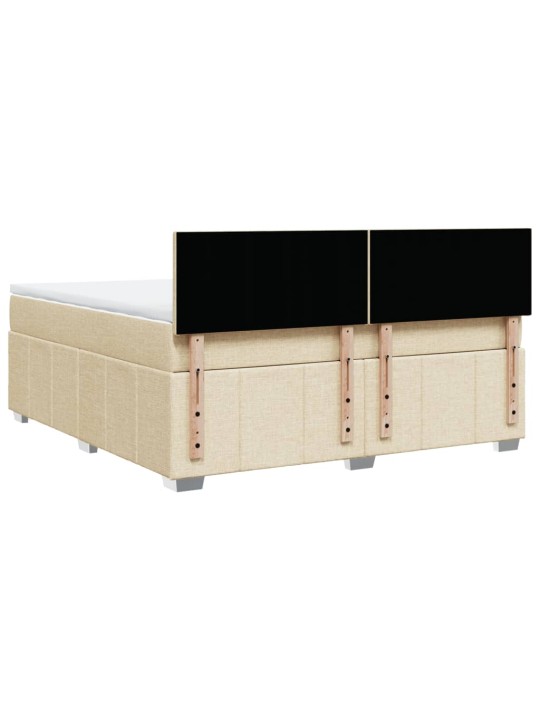 Box spring postel s matrací krémová 180x200 cm textil