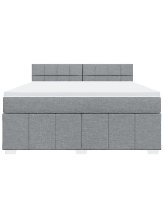 Box spring postel s matrací světle šedá 180 x 200 cm textil