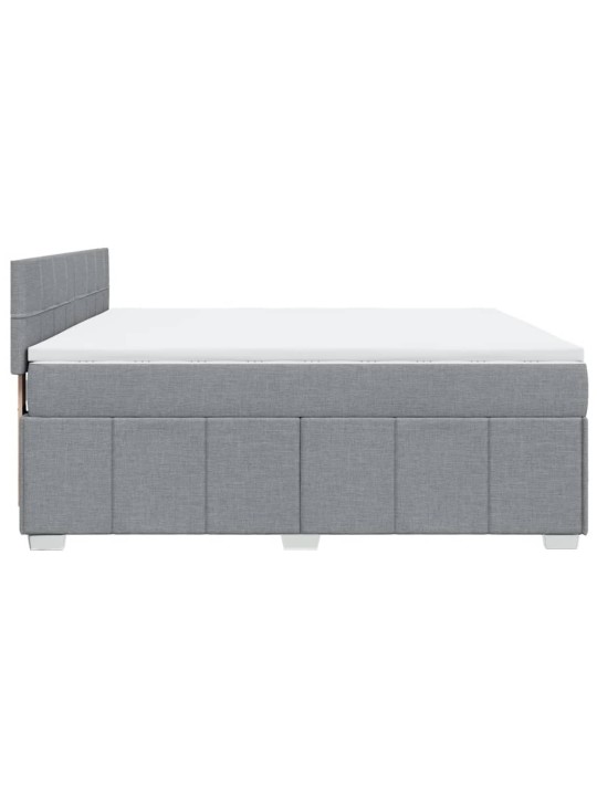 Box spring postel s matrací světle šedá 180 x 200 cm textil
