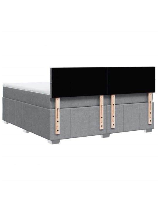 Box spring postel s matrací světle šedá 180 x 200 cm textil
