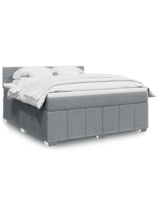 Box spring postel s matrací světle šedá 180 x 200 cm textil