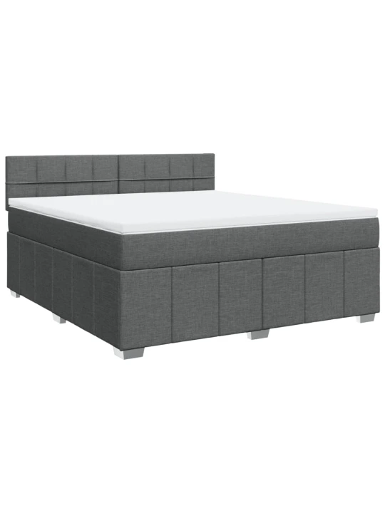 Box spring postel s matrací tmavě šedá 180x200 cm textil