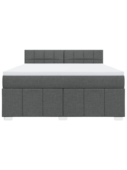 Box spring postel s matrací tmavě šedá 180x200 cm textil