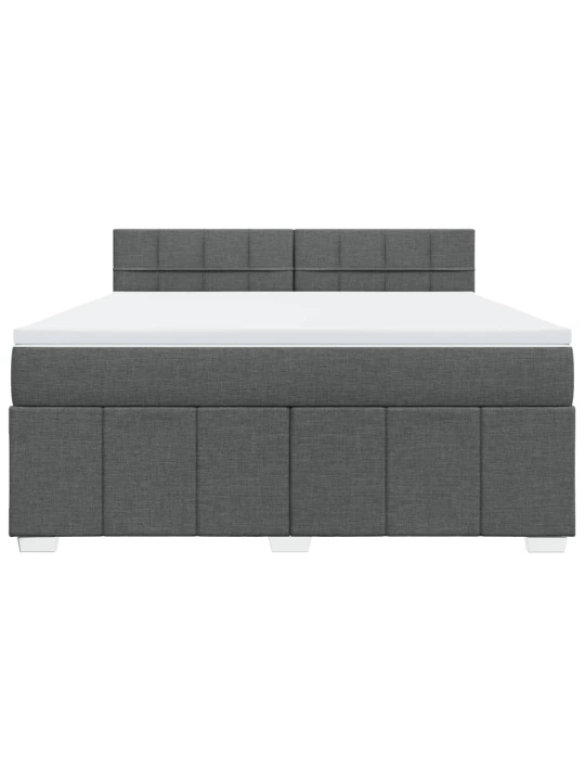 Box spring postel s matrací tmavě šedá 180x200 cm textil