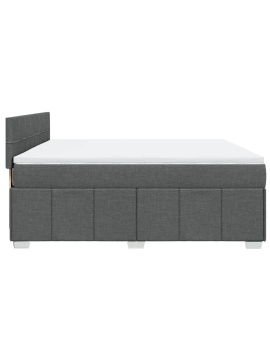 Box spring postel s matrací tmavě šedá 180x200 cm textil