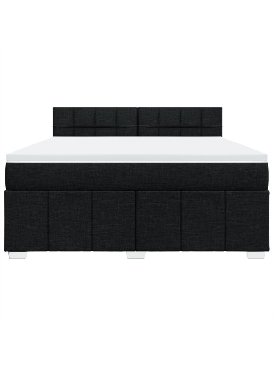 Box spring postel s matrací černá 180x200 cm textil