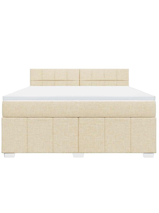 Box spring postel s matrací krémová 180x200 cm textil