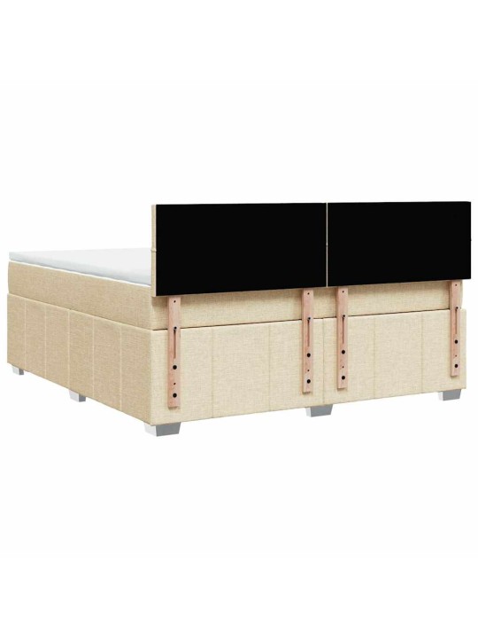 Box spring postel s matrací krémová 180x200 cm textil