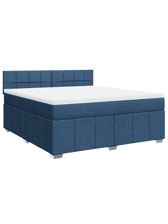 Box spring postel s matrací modrá 180x200 cm textil