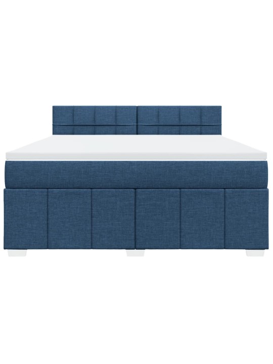 Box spring postel s matrací modrá 180x200 cm textil