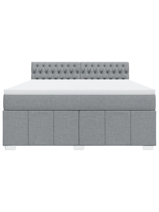 Box spring postel s matrací světle šedá 180 x 200 cm textil