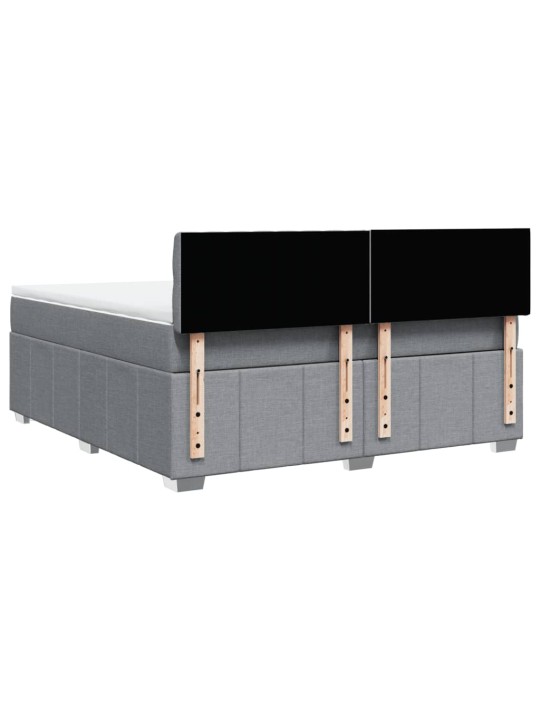 Box spring postel s matrací světle šedá 180 x 200 cm textil