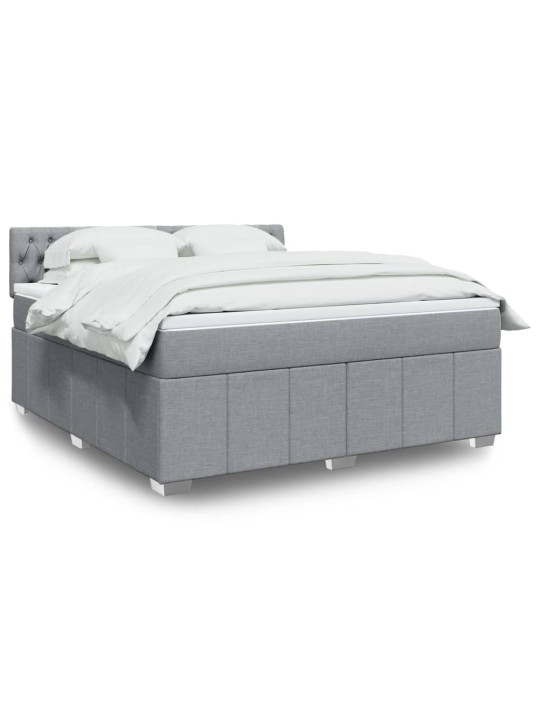 Box spring postel s matrací světle šedá 180 x 200 cm textil
