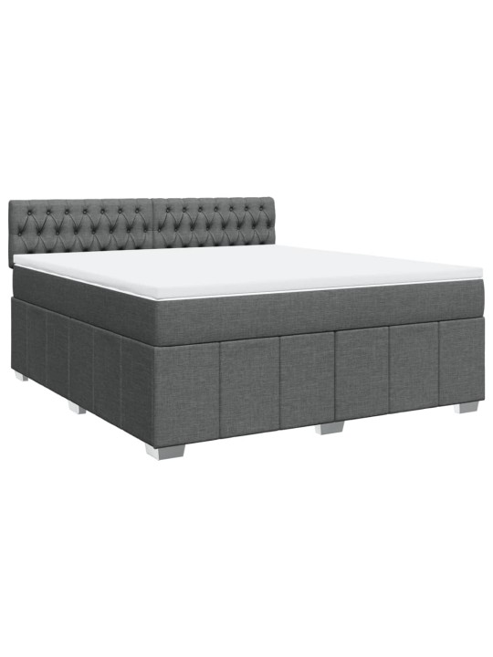 Box spring postel s matrací tmavě šedá 180x200 cm textil