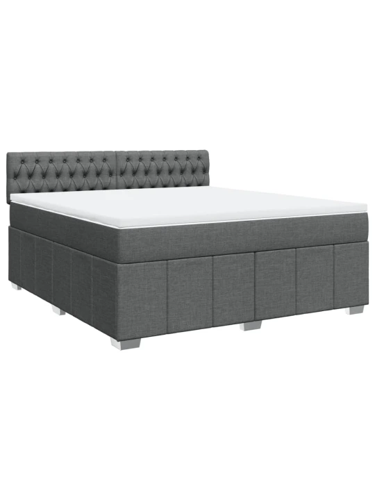 Box spring postel s matrací tmavě šedá 180x200 cm textil