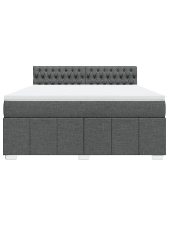 Box spring postel s matrací tmavě šedá 180x200 cm textil