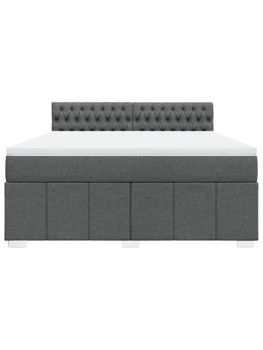 Box spring postel s matrací tmavě šedá 180x200 cm textil