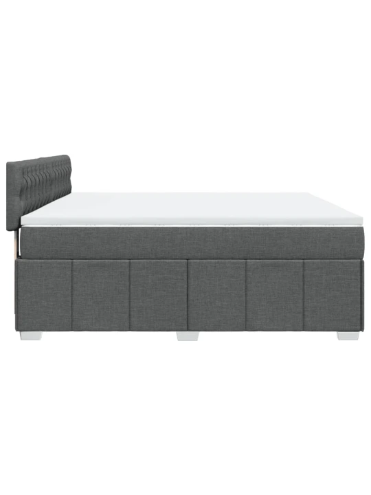 Box spring postel s matrací tmavě šedá 180x200 cm textil