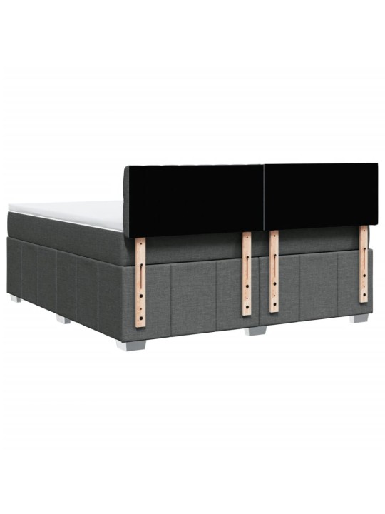 Box spring postel s matrací tmavě šedá 180x200 cm textil