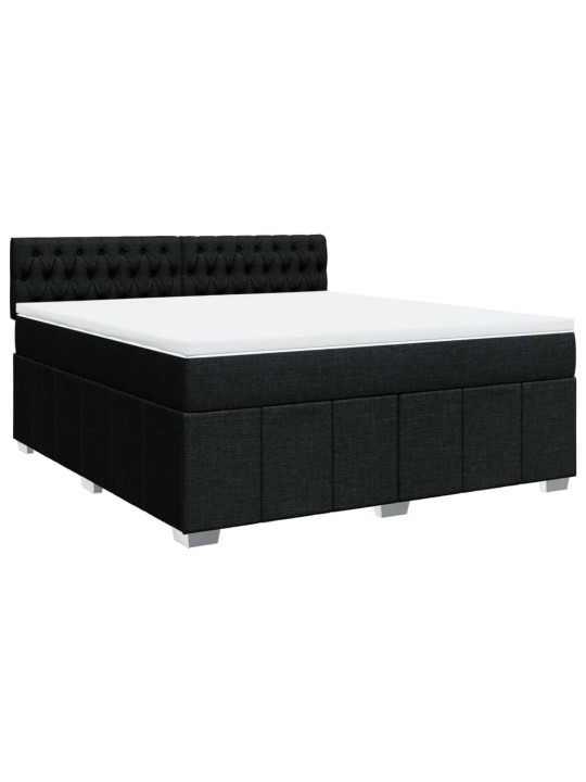 Box spring postel s matrací černá 180x200 cm textil