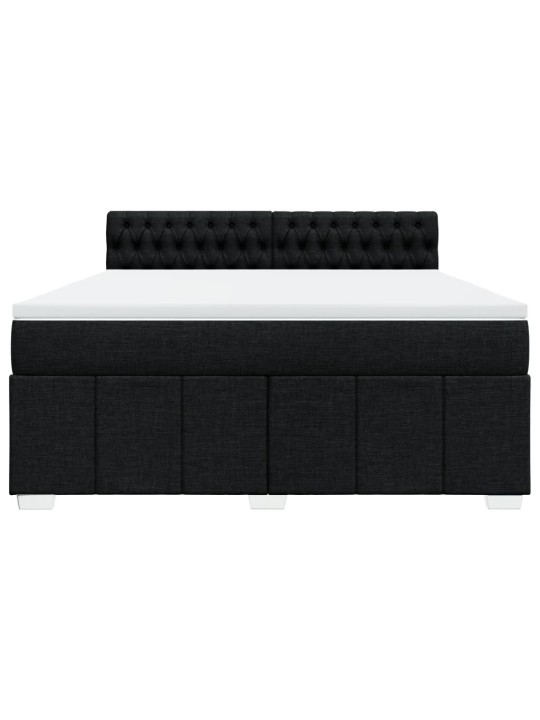 Box spring postel s matrací černá 180x200 cm textil