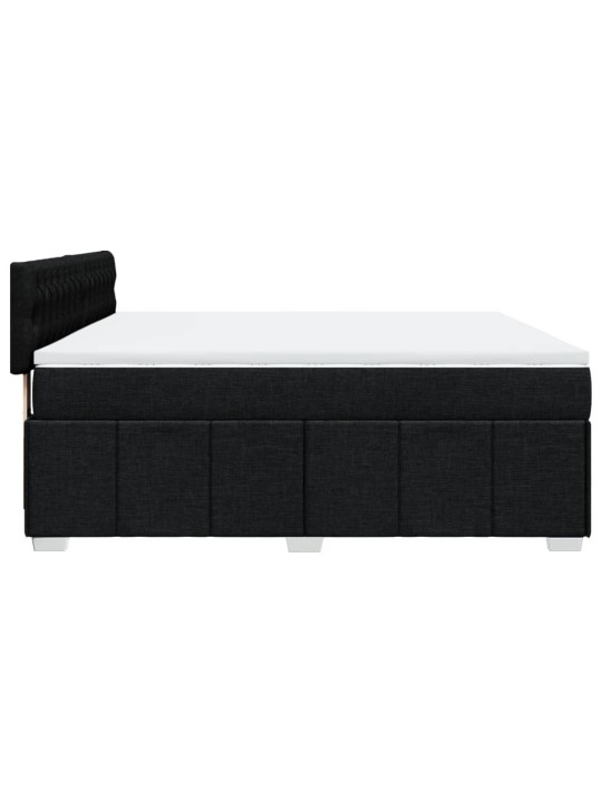 Box spring postel s matrací černá 180x200 cm textil