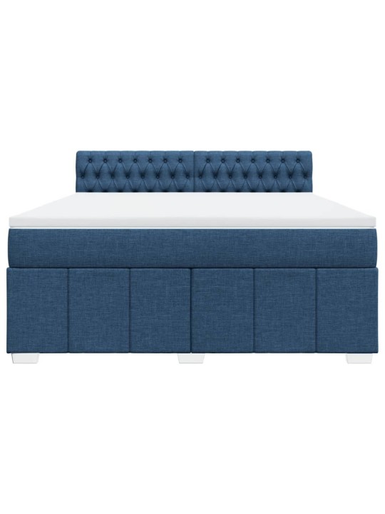 Box spring postel s matrací modrá 180x200 cm textil