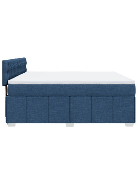 Box spring postel s matrací modrá 180x200 cm textil