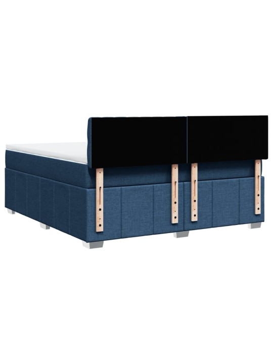 Box spring postel s matrací modrá 180x200 cm textil