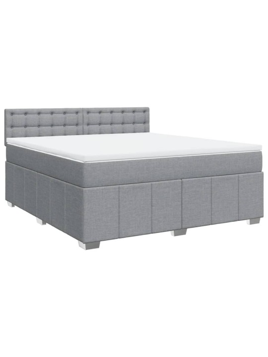 Box spring postel s matrací světle šedá 180 x 200 cm textil