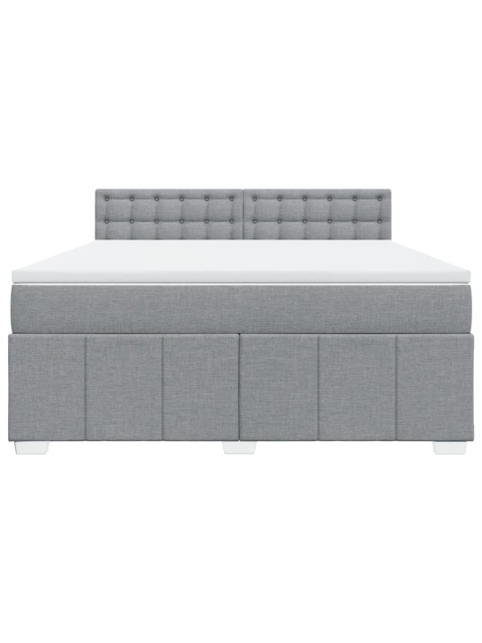 Box spring postel s matrací světle šedá 180 x 200 cm textil