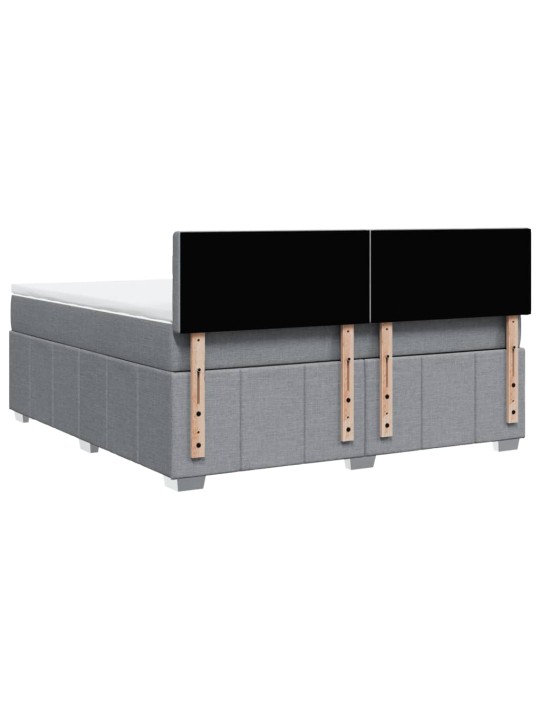 Box spring postel s matrací světle šedá 180 x 200 cm textil