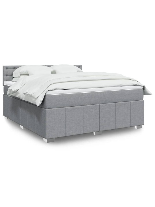 Box spring postel s matrací světle šedá 180 x 200 cm textil