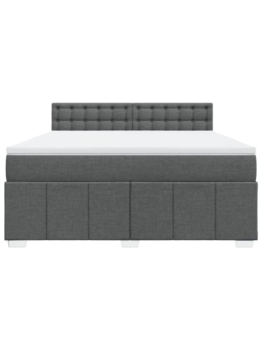Box spring postel s matrací tmavě šedá 180x200 cm textil