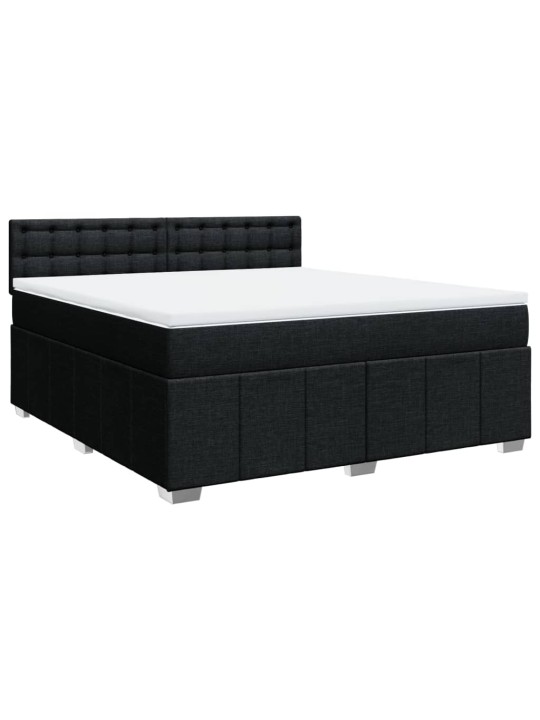 Box spring postel s matrací černá 180x200 cm textil