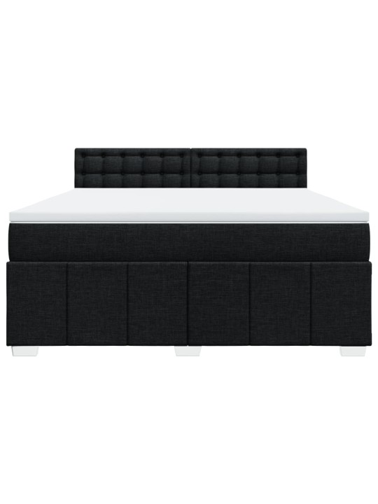 Box spring postel s matrací černá 180x200 cm textil