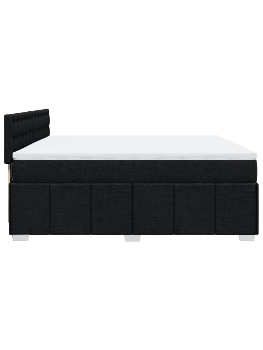 Box spring postel s matrací černá 180x200 cm textil