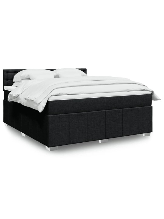 Box spring postel s matrací černá 180x200 cm textil
