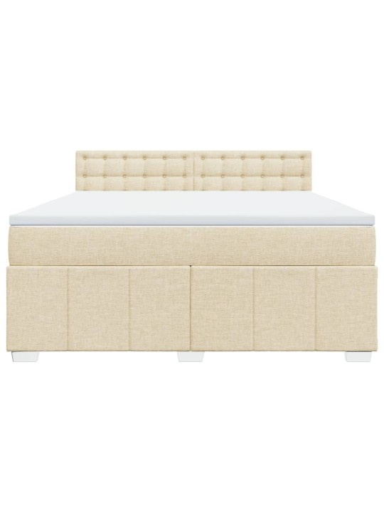 Box spring postel s matrací krémová 180x200 cm textil