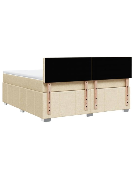 Box spring postel s matrací krémová 180x200 cm textil