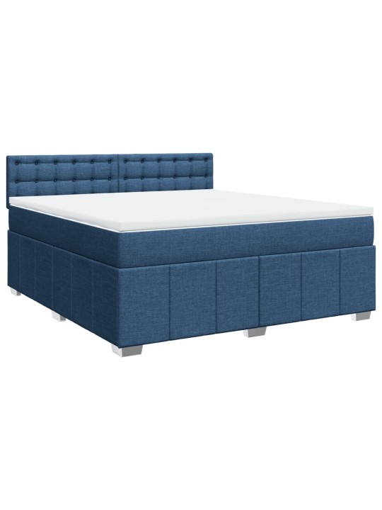 Box spring postel s matrací modrá 180x200 cm textil