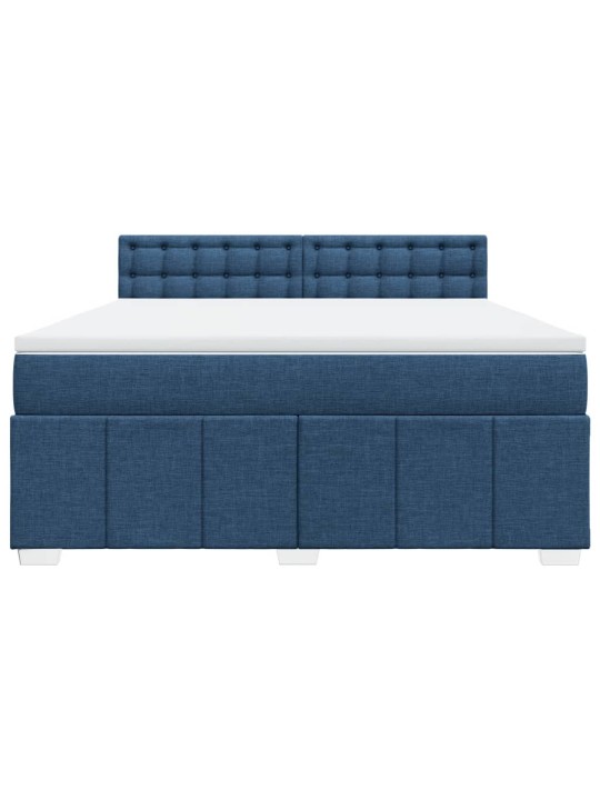 Box spring postel s matrací modrá 180x200 cm textil
