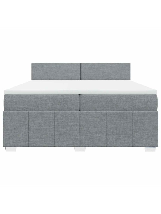 Box spring postel s matrací světle šedá 200 x 200 cm textil