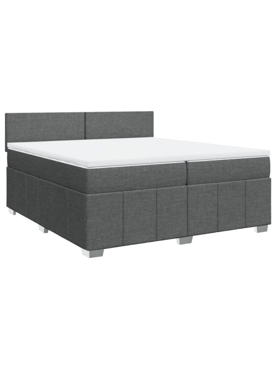 Box spring postel s matrací tmavě šedá 200x200 cm textil
