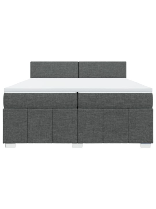 Box spring postel s matrací tmavě šedá 200x200 cm textil
