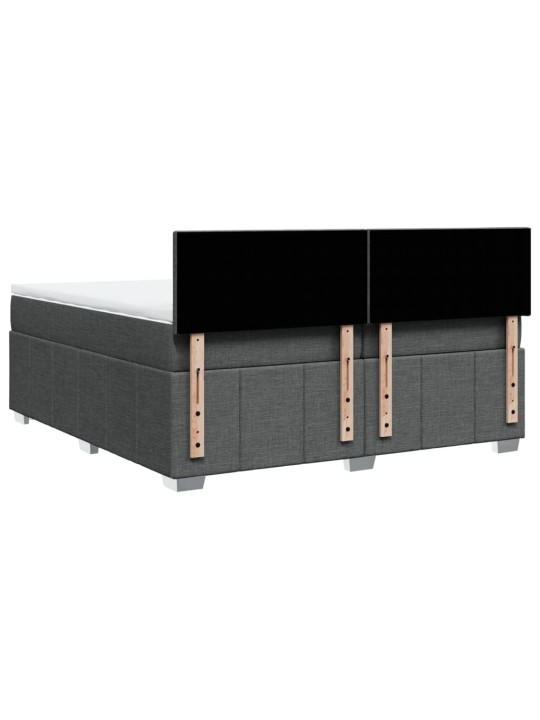 Box spring postel s matrací tmavě šedá 200x200 cm textil