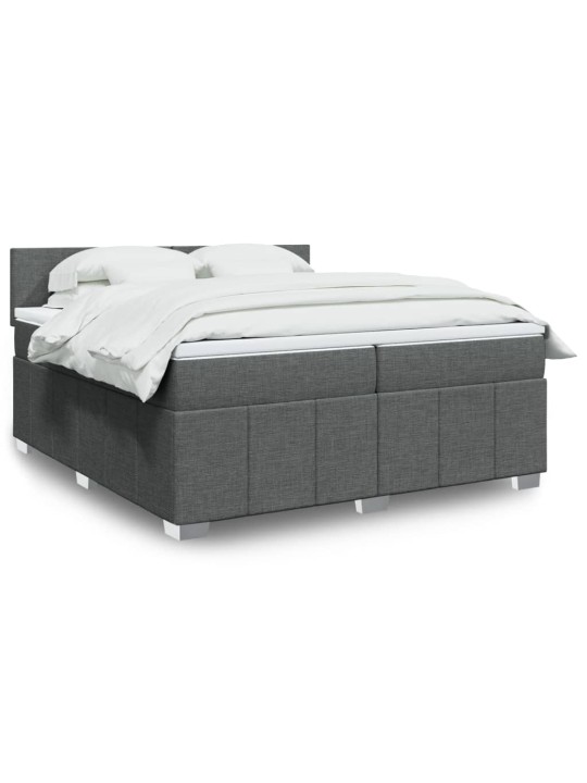Box spring postel s matrací tmavě šedá 200x200 cm textil
