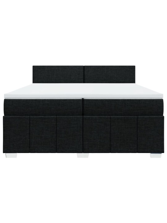 Box spring postel s matrací černá 200x200 cm textil