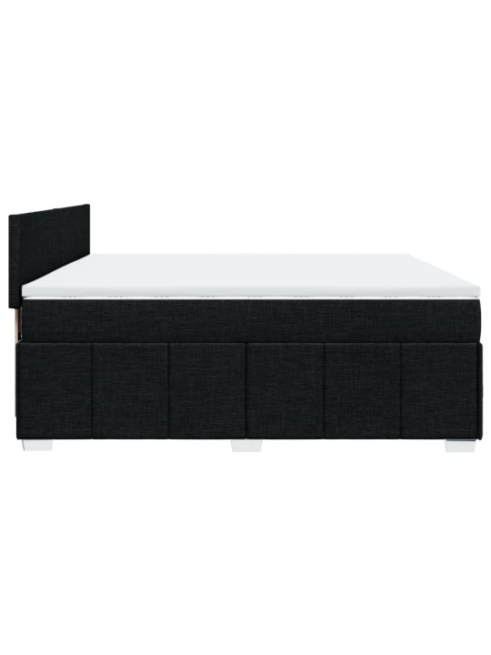 Box spring postel s matrací černá 200x200 cm textil